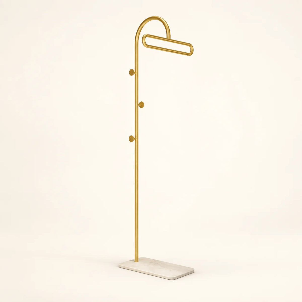 Porte-manteau portant metal dore 175 cm — sur fond clair
