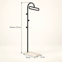 Porte-manteau portant metal noir 175 cm — avec ses informations techniques vérifiées