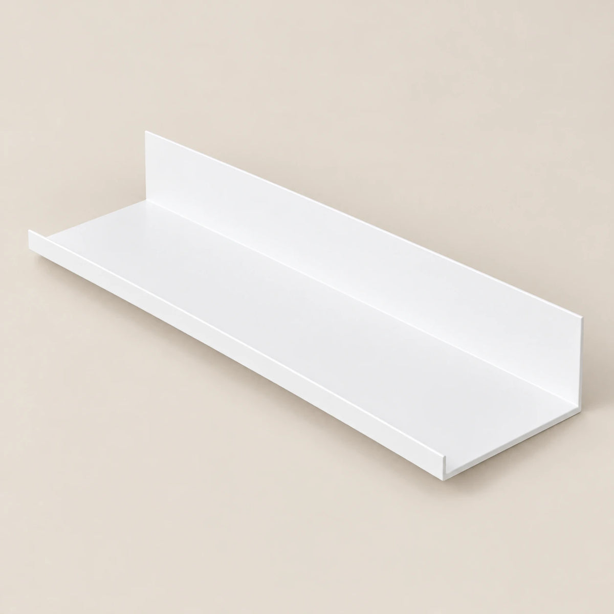 Étagère salle de bain avec rebord blanche 40 cm : vue de trois quarts