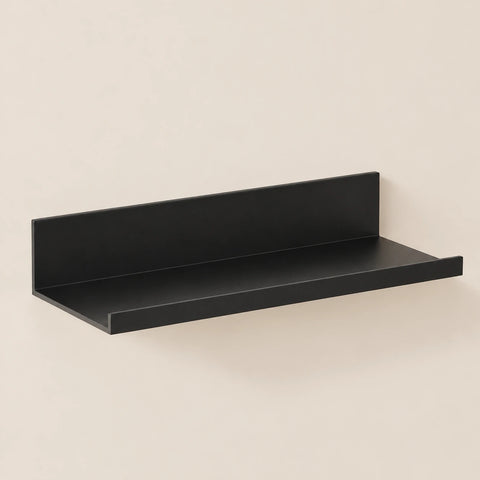 Étagère salle de bain avec rebord noire 30 cm