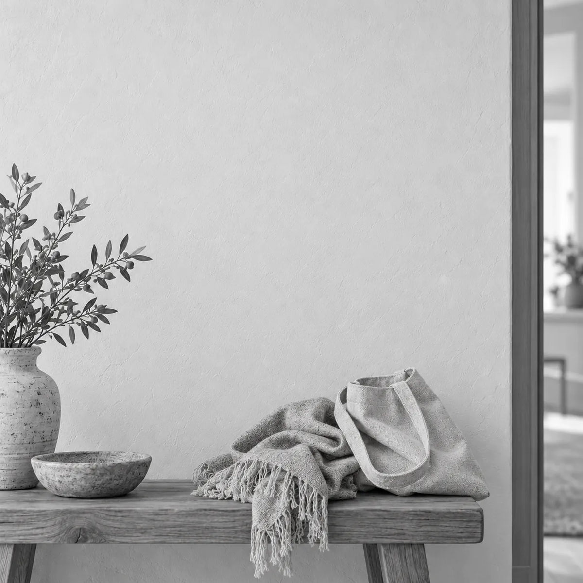 Avant illustratif : écharpe et sac posés sur un banc dans le même décor, sans personne ni jouet