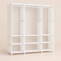 Armoire penderie blanche 3 colonnes 130 cm - vue principale