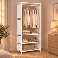 Penderie métal blanche 1 colonne 60 cm - seconde mise en scene