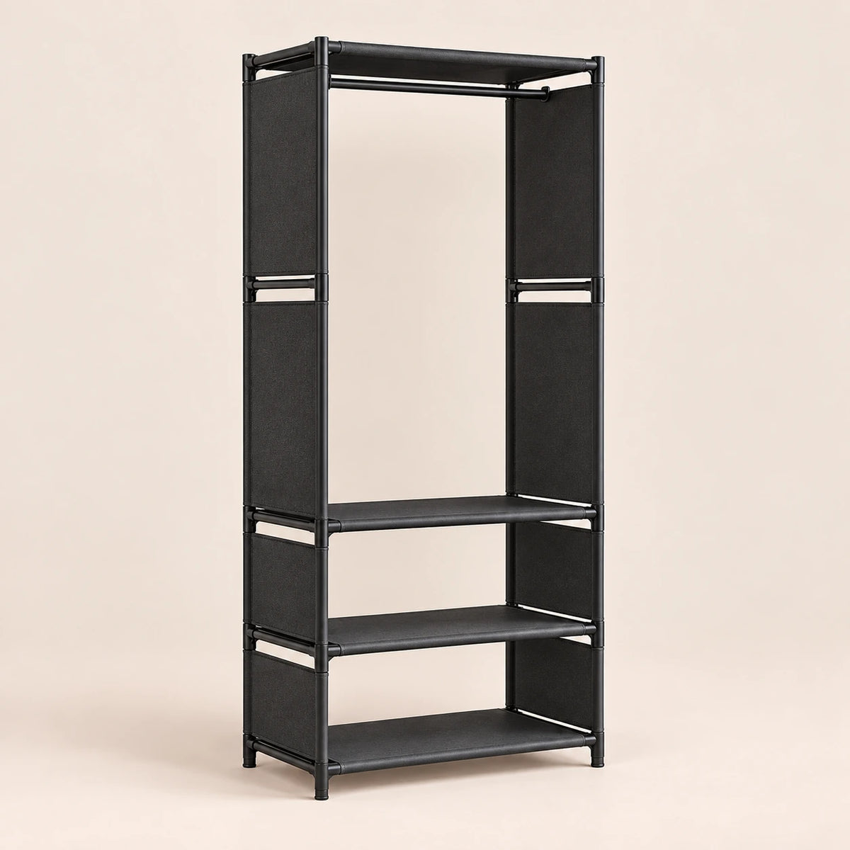 Penderie métal modulable 1 à 3 colonnes - Noir 1 colonne (60 cm)