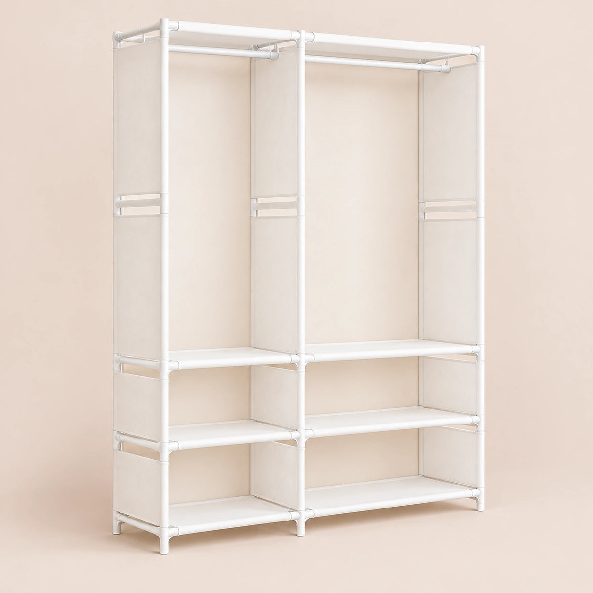 Penderie métal modulable 1 à 3 colonnes - Blanc 2 colonnes (95 cm)