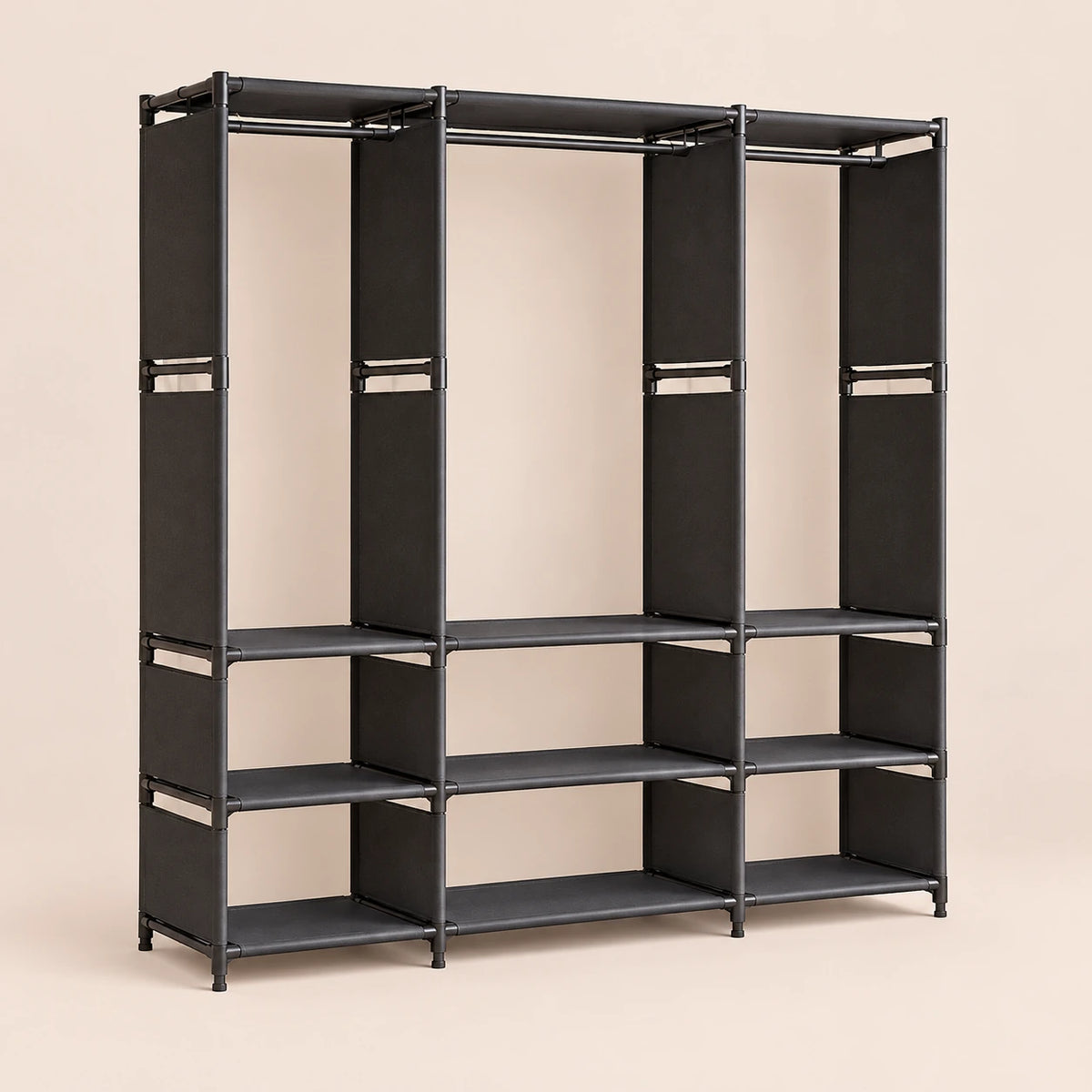 Penderie métal modulable 1 à 3 colonnes - black-3row