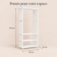 Penderie métal modulable 1 à 3 colonnes - dimensions