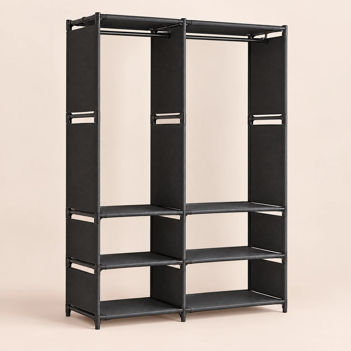 Penderie noire 2 colonnes 95 cm métal - vue principale