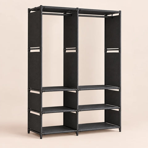 Penderie noire 2 colonnes 95 cm métal