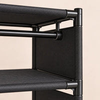 Penderie noire 2 colonnes 95 cm métal - detail des finitions