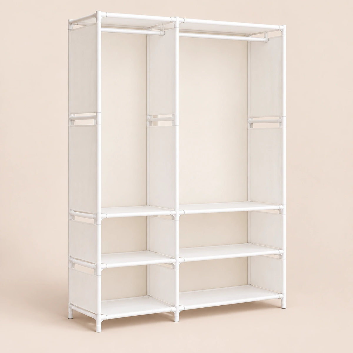 Penderie ouverte blanche 2 colonnes 95 cm - vue principale
