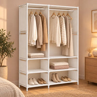 Penderie ouverte blanche 2 colonnes 95 cm - seconde mise en scene