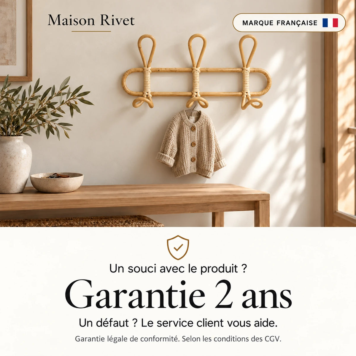 Garantie légale de conformité de deux ans, selon les CGV