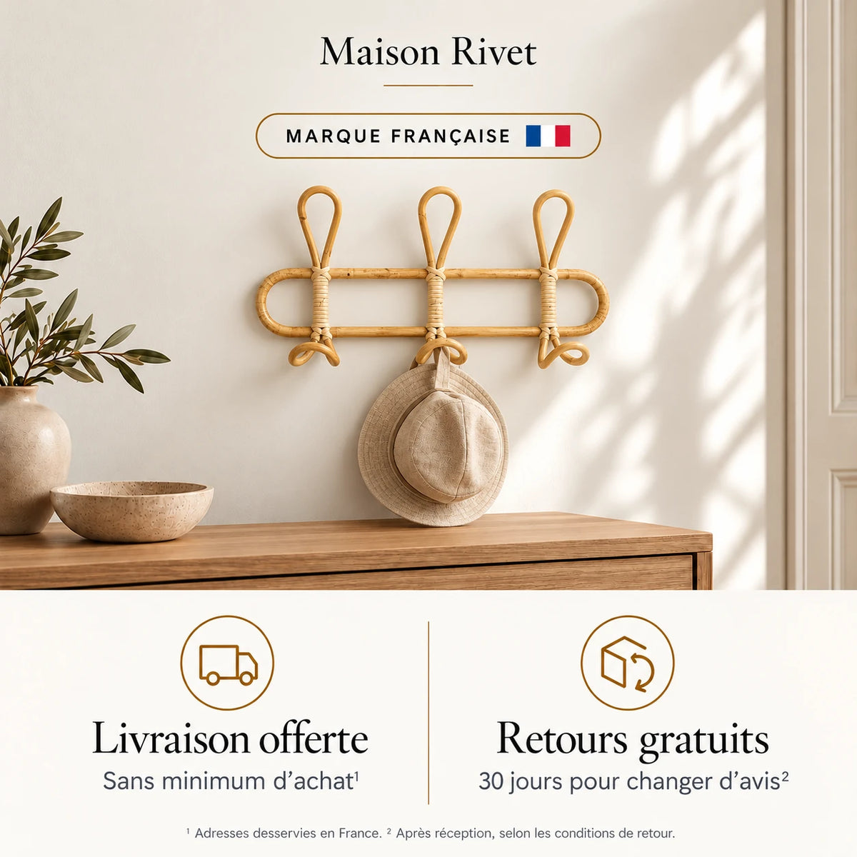 Livraison offerte en France sans minimum et retours gratuits 30 jours selon conditions