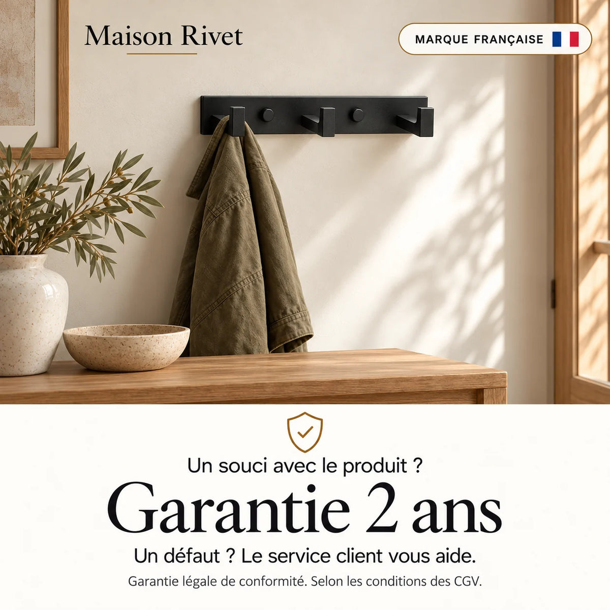 Garantie légale de conformité de deux ans, selon les CGV