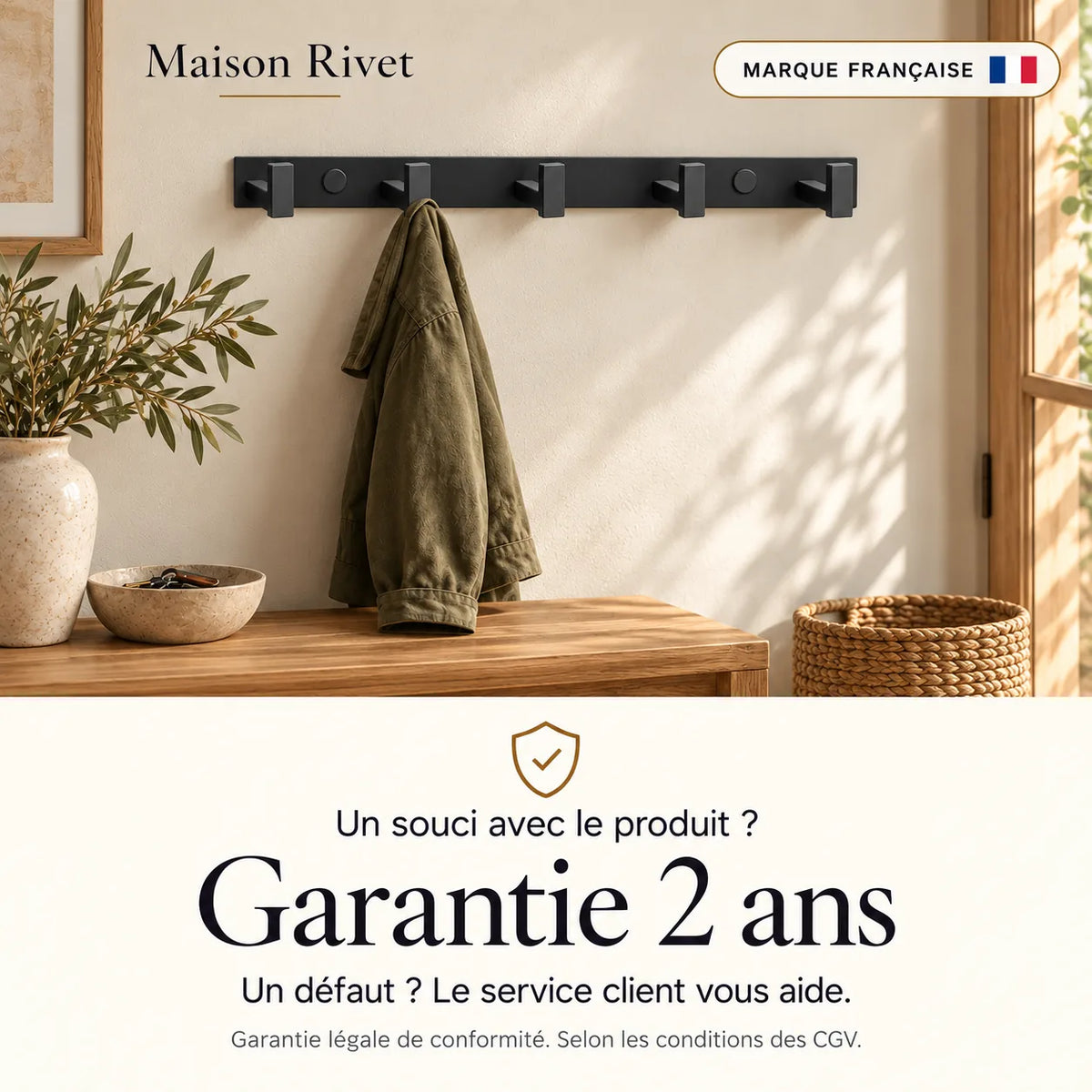Garantie légale de conformité de deux ans, selon les CGV
