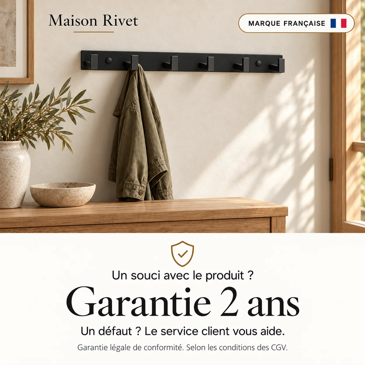 Garantie légale de conformité de deux ans, selon les CGV