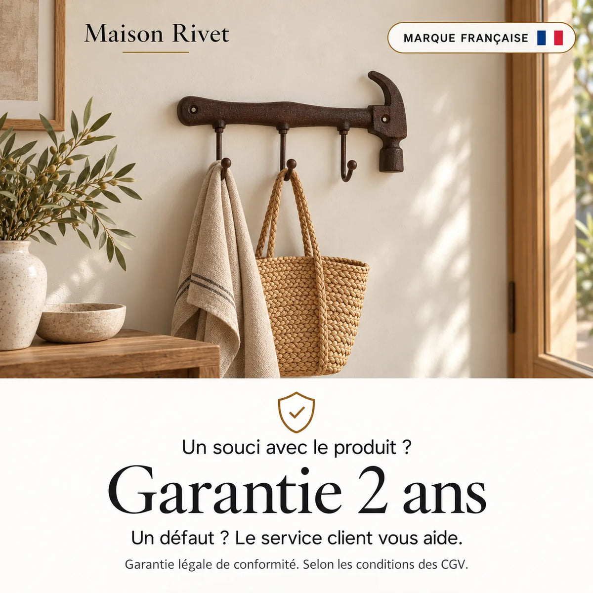 Garantie légale de conformité de deux ans, selon les CGV