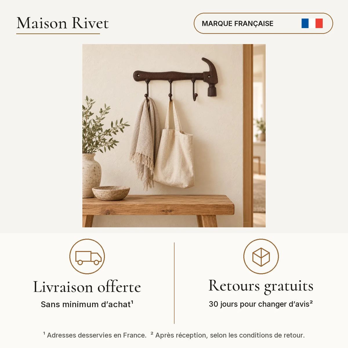 Livraison offerte en France sans minimum et retours gratuits 30 jours selon conditions