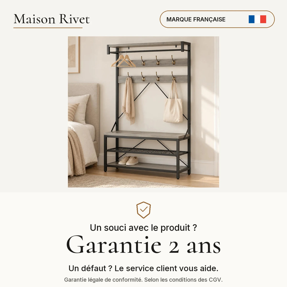 Garantie légale de conformité de deux ans, selon les CGV