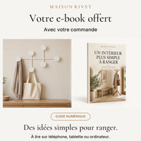 Guide numérique Maison Rivet offert avec la commande, produit à gauche et e-book à droite
