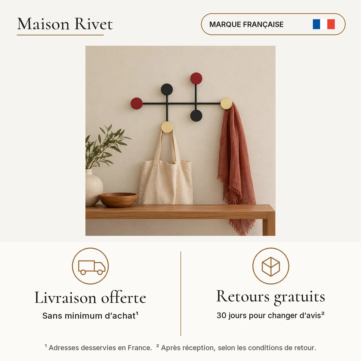 Livraison offerte en France sans minimum et retours gratuits 30 jours selon conditions