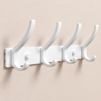 Crochet mural pliant blanc 4 crochets aluminium, porte-manteau mural blanc : détail du crochet pliant en aluminium