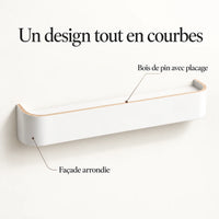 Porte-manteau mural bois blanc 5 crochets — avec ses caractéristiques vérifiées