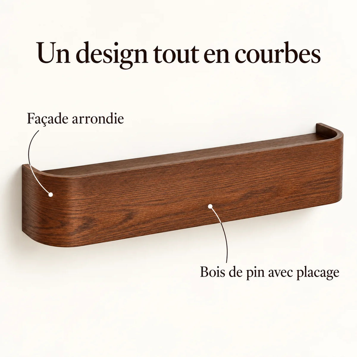 Porte-manteau mural bois noyer noir 5 crochets — avec ses caractéristiques vérifiées