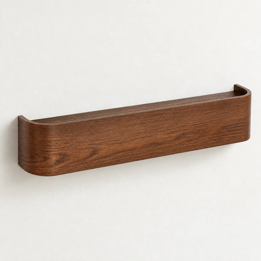 Porte-manteau mural bois noyer noir 5 crochets — sur fond clair