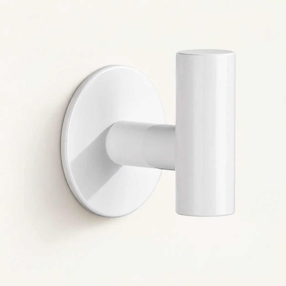 Patère design blanche en inox adhésive : vue principale