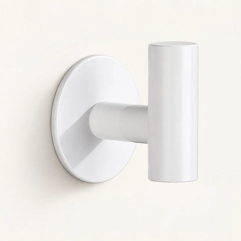 Patère design blanche en inox adhésive