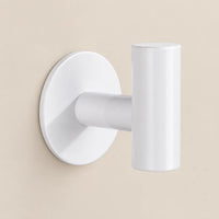 Patère design blanche en inox adhésive : forme du crochet en T