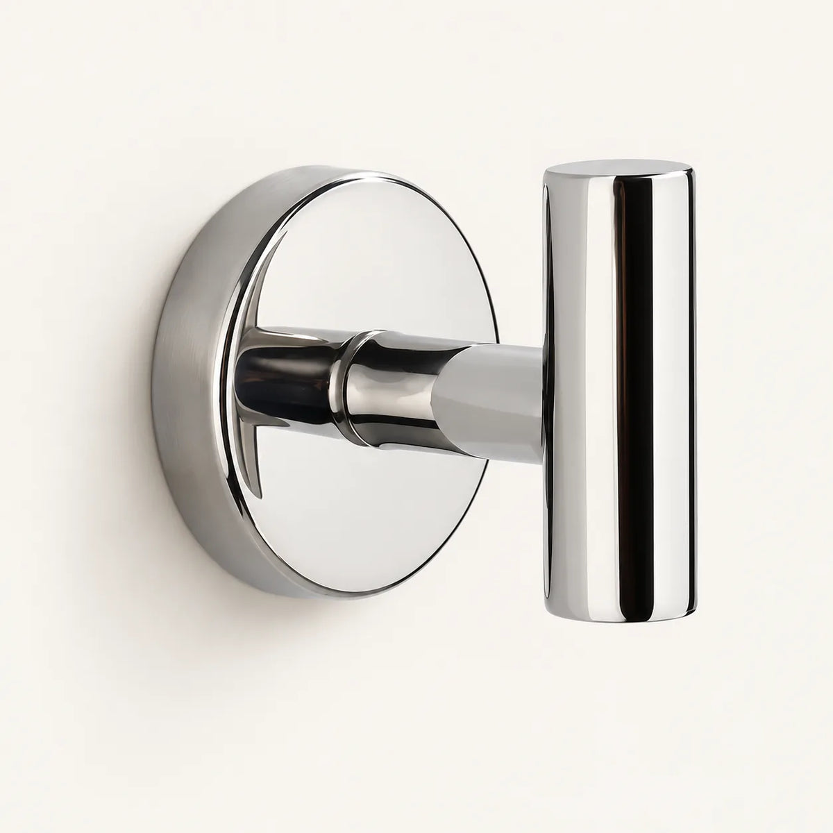 Patère design chrome brillant en inox à vis : vue principale