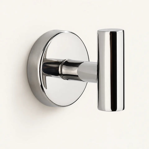Patère design chrome brillant en inox à vis