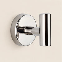 Patère design chrome brillant en inox à vis : forme du crochet en T