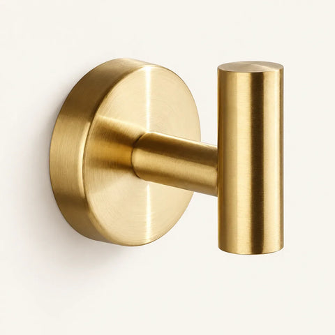 Patère design dorée en inox à vis