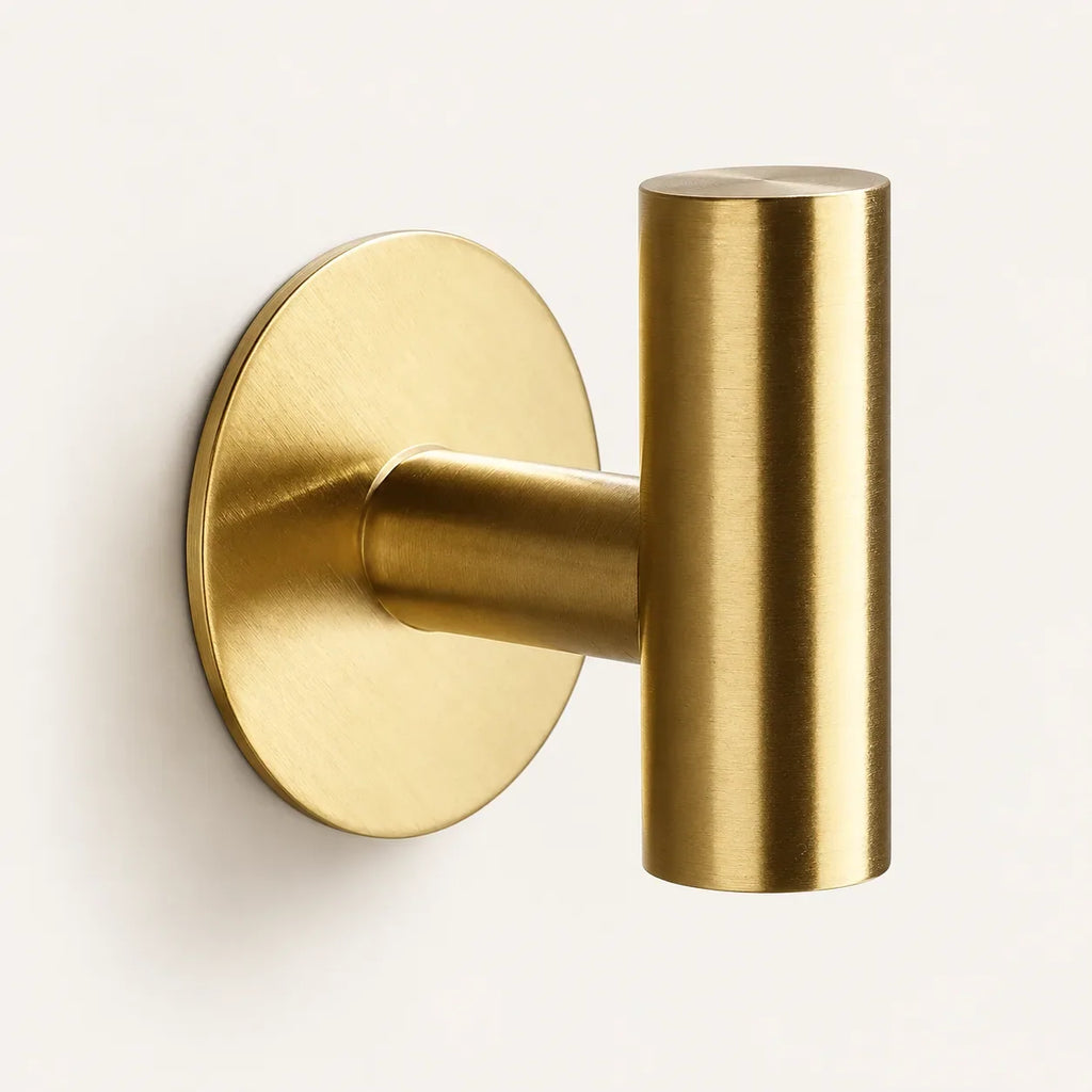 Patère design dorée en inox adhésive : vue principale