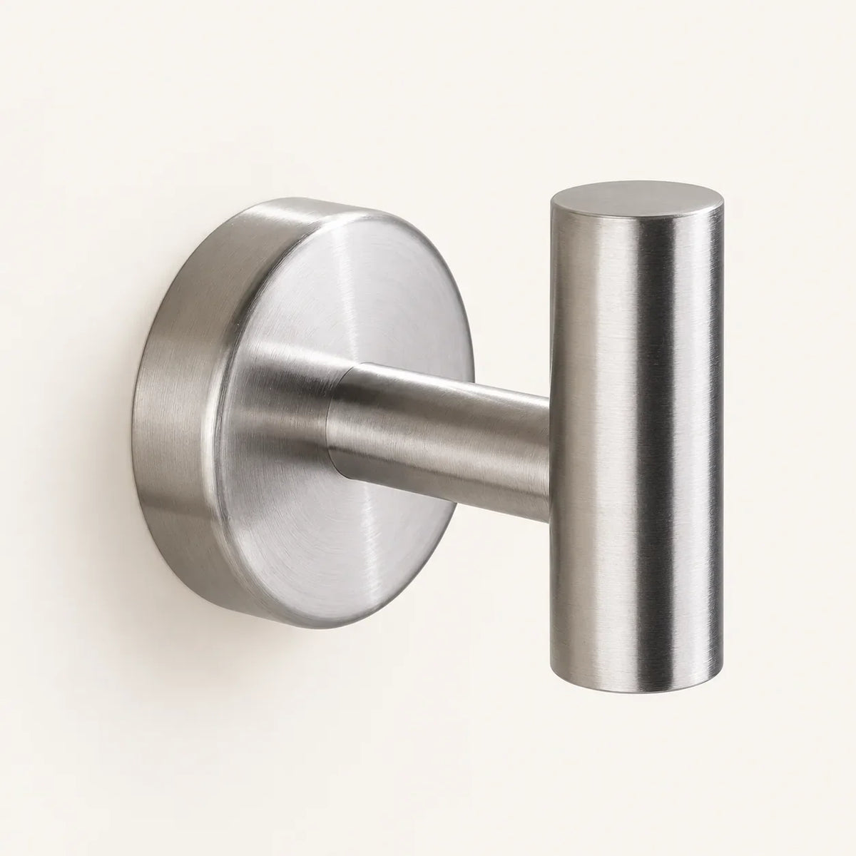 Patère design inox brossé en inox à vis : vue principale