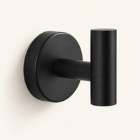 Patère design noire en inox à vis : vue principale