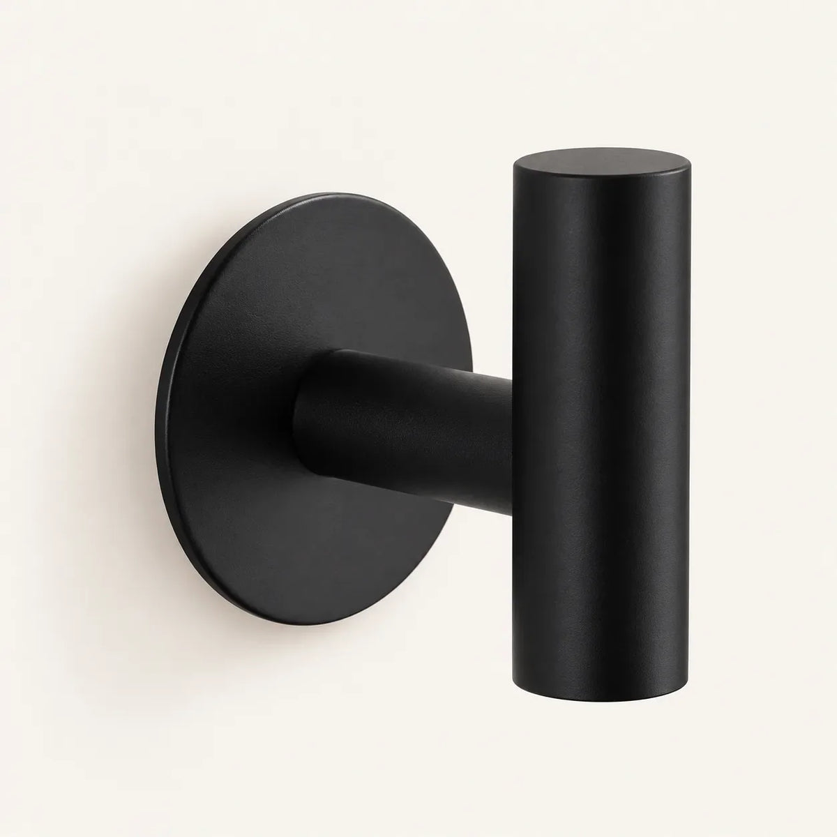 Patère design noire en inox adhésive : vue principale