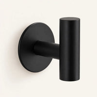 Patère design noire en inox adhésive : vue principale