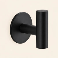 Patère design noire en inox adhésive : forme du crochet en T