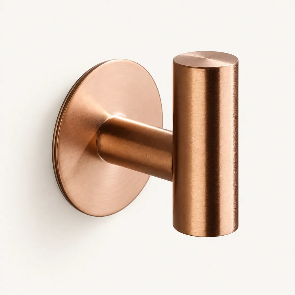 Patère design or rose en inox adhésive : vue principale