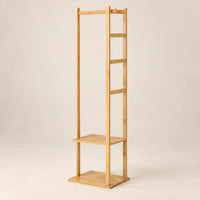 Porte-manteau bambou naturel, vue de trois quarts