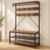 Banc et étagères à chaussures du meuble brun et noir