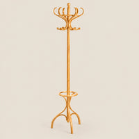 Porte-manteau perroquet bois clair 182 cm : vue du produit sur fond beige