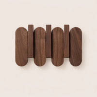 Porte-manteau mural noyer 3 crochets en bois naturel