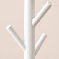Porte-manteau sur pied blanc arbre 8 crochets - détail de la structure et des finitions