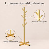 Porte-manteau sur pied doré arbre 8 crochets - bénéfices et organisation